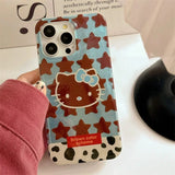 Popxstar  Y2k Sanrios Leopard Hellokitty Phone Case For iPhone 13 11 12 16 15 14 17 Pro Max XS MAX X XR Plus 8 7 MINI Y2K Shockproof Cover