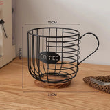 Cup shaped storage basket metal ironwork wood storage rack shelf kitchen living room home hotel restaurant cafe