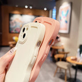 Popxstar Solid Color Wave Lens Protection Phone Case For iPhone 11 12 13 14 15 16 Pro Max 7 8 Plus SE 2020 2022 X XSMax XR Soft TPU Cover