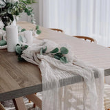 Popxstar 5PCS Sky blue Semi-Sheer Gauze Wedding Table Runner Vintage Cheesecloth Dining Party Christmas Banquets Arches Cake Table Decor