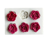 Popxstar 6Cavity 3D Rose Shape Silicone Mold DIY Flower Fondant Chocolate Mousse Jelly Cupcake Baking Tool Clay Plaster Resin Craft Mould
