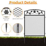 5Panels Decorative Garden Fence Animal Barrier with Safety Latch Arched Flower Bed Edging for Yard Patio Outdoor Decor Metal Border Panel Fencing