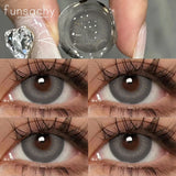 Popxstar  1pair Bloom Black Contact Lenses for Eyes Natural Cosmetic Brown Gray Pupil Eye Lens Color Lens Fashion Beauty Yearly