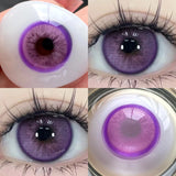 Popxstar  -2pcs Brown Colored Contact Lenses for Eyes Purple Beauty Halloween Makeup Lens Big Eye Lens Natural Look Gray Blue Lens