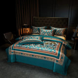 Popxstar  Premium 1000TC Egyptian Cotton Luxury Bedding Set Boho Style Digital Printing Duvet Cover Flat/Fitted Bed Sheet Pillowcases 4Pcs