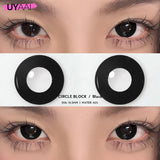Popxstar  1 Pair Cat Eyes Crazy Lenses Vampire Lenses for Halloween Cosplay Eye Contacts White Lenses Anime Black Colored Lenses