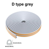 Popxstar 5m/10m Door Seal Strip Diep Self-adhesive Draft Stopper Tape Window Weather Stripping Insulation Noise Rubber Sealing Strip