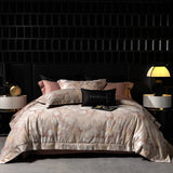 Popxstar  Premium 1000TC Egyptian Cotton Yarn-dyed Jacquard Luxury Bedding Set Duvet Cover Flat/Fitted Bed Sheet Pillowcases 4Pcs