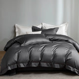 Popxstar  1200TC Egyptian Cotton Luxury Solid Color Hotel Style Satin Silky Bedding Set Duvet Cover Flat/Fitted Bed Sheet Pillowcases 4Pcs