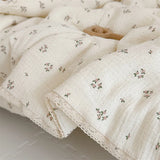 Popxstar Baby Camellia Rose Print Muslin Blanket Quilt for Summer Infant Floral Muslin Comforter Napping Cover for Baby Bedding Quilts