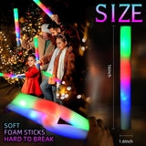 Popxstar 30Pcs Foam Glow Sticks with 3 Modes Colorful Led Flashing Glow Stick Glow in The Dark Party Supplies for Wedding Raves Concert