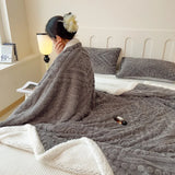 Popxstar Soft Sherpa Throw Blanket for Couch Sofa, Multi Size Fleece 3D Embossed Fuzzy Cozy Blanket for Bed, Thick Blanket for All Season