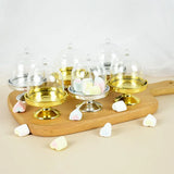 Popxstar 8/4pcs Clear Mini Candy Dessert Holder Cupcake Display Stand Plate with Lid Wedding Birthday Party Decor Supply Baby Shower Box