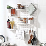 Popxstar Pegboard Wall Panels Pegboard Wall Organizer Mounting Display Diy Pegboard Kit Tool Storage Panel Board Rack Bathroom Kitchen