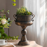 Retro Iron Art Dried Flower Vase Photography Studio Old Decoration Ornament European Romantic Trophy Shaped Crafts