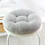 Solid color round Seat cushion thick linen-cotton chair stool cushion Four Seasons winter home kindergarten school student