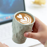 Popxstar  Japanese-style Coarse Pottery Coffee Cup Retro Hand-kneaded Pleated Mug Kitchen Livingroom Latte Concentrated Teacup Kitchenware