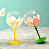 1pc Hand Drawn Glass Painted Red Wine Glass Large Belly Wine Glass Decoration High Foot Creative Home European Bar