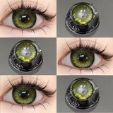 1 Pair Green Colored Contacts Lens with Myopia Diopter Natural Korean High Quality Soft Beauty Pupils Fast Shipping