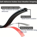 Popxstar 1pc Weather Stripping Door Seal, Window And Door Door Seal Strip, Soundproofing Self-Adhesive Backing D-Shape Door Weather Strip