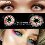 Popxstar  2 Pack Halloween Colored Contact Lenses Anime Cosplay Eyes Lenses Colored Lenses White Black Red Lenses