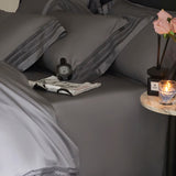 Popxstar  4Pcs Natural Lyocell Eucalyptus Fiber Soft Silky Bedding Set Luxury Embroidery Duvet Cover Bed Sheet/Fitted Sheet Pillowcases