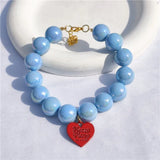 Adjustable Oval Shape Pearl Cat Necklace for Small Dogs And Puppies Pet Jewelry Collar for Wedding Party Accessories
