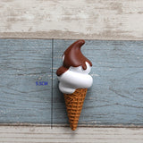 Popxstar Simulation Ice Cream Refrigerator Stickers Fruit Flavor Cone Refrigerator Decoration Photo Wall Resin Gift Children's Toys