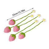 Popxstar New Handmade Crochet Strawberry Hanging Ornament Daisy Flower Handbag Decor Knitting Key Pendant Home Table Decor Kid Gift DIY