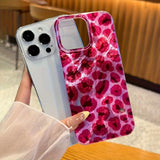 Popxstar  Pink Leopard Print Phone Case For iPhone 17 Pro Max Air 16 15 14 13 12 11 XS X XR 7 8 Plus 16E Shockproof Silicone Bumper Cover