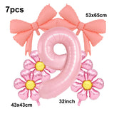 Popxstar  5pcs Bow Balloon Birthday Decorations Bow Tie Pink Balloon Bow Balloon Wedding Bride Shower Birthday Girl Decoration Bow Balloon