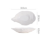 Popxstar  1PC Ceramic Sashimi Plate Creative Oyster Shaped Salad Plate Artistic Concept Cuisine Specialty Plate Hotel Tableware