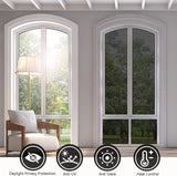 Popxstar Window Film Privacy vinyl glass window One Way Daytime Privacy Static Cling Blocking Anti UV Reflective  adhesive vinyl for car