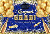 Popxstar Graduation Backdrop Congrats Gold Class of Grad Photocall Decoration Photography Background Photo Banner
