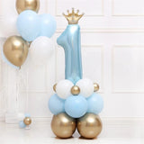 Popxstar Birthday Latex Balloons Pink Blue Crown Number Gifts Toys Party Decorations Baby Shower Globos Supplies