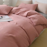 Solid Color Brushed Four Piece Set Home Textile Bedding Three Piece Set Autumn Short Plush Bed Sheets, Duvet Covers, Pillowcases