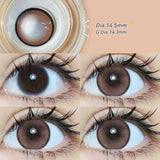 Popxstar  2pcs Gradient Green Contact Lenses Natural Color Pupils Coffee Pearl Lenses Makeup Color Eye Lenses Brown Lens Gray Lens