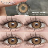 1 Pair Gray Color Contact Lenses Beautiful Pupils for Eyes Korea Fashion Brown Lenses Natural Softlens 0.00 Degree Lens