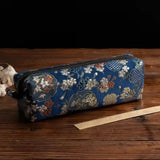 Creative Embroidery Pencil Bag Bird Flower Vintage Stamping Pencil Pouch Large Capacity Retro Style Pencil Case School