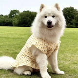 Skin Friendly Cool Dog Sleeveless Skirt Cute Fruit Flower Pattern Loose Fit Sun Protection Vest Outfit For Large Breed Dogs