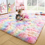 Popxstar Fluffy Rugs for Bedroom Fuzzy Area Rugs for Living Room Soft Kids Carpet Non Slip Rugs for Hardwood Floors Room Decor