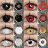 Popxstar  1Pair Cosplay Colored Contact Lenses for Eyes Halloween Lenses Red Eye Contacts Black Lenses Yearly Anime Cosplay Lens