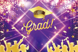 Popxstar Graduation Backdrop Congrats Gold Class of Grad Photocall Decoration Photography Background Photo Banner