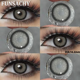 1 Pair Gray Lenses Colored Contacts for Eyes 14.0mm~14.5mm Contact Lenses Hazel Lenses Natural Beauty Cosmetic New Lens