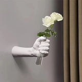 Popxstar Modern Geometric Resin Wall Vase Wall Mounted Vase Handmade Decorative Flowers for Room Decoration Vas Art Flower Decoration