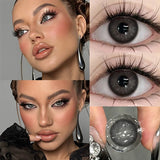 2pcs New Natural Contact Lenses Grey Colored Lenses with Degree Beauty Pupils Korean Lenses Cosmetics Fast Shipping