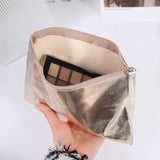 Popxstar PU Leather Zipper Storage Bag Multifunctional Outdoor Portable Coin Key Organizer Card Holder Silver Coin Purse Wallet Travel