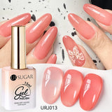 popxstar UR SUGAR 15ml Jelly Milky White Translucent Color Gel Polish Semi Permanent UV Gel Nail Art Soak Off Gel Varnish Latest Fashion