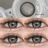 Popxstar  2Pcs Colored Contact Lenses Myopia Degree -0.00 to -8.00 Flower Talk Brown Eyes Beauty Pupil Gray Makeup Soft Lenses