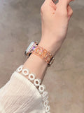 popxstar Laser Transparent Acrylic Strap for Apple Watch Band 42mm 46 41 38 45 44 49 40mm Women Bracelet for iWatch Series 10 9 8 7 6 5